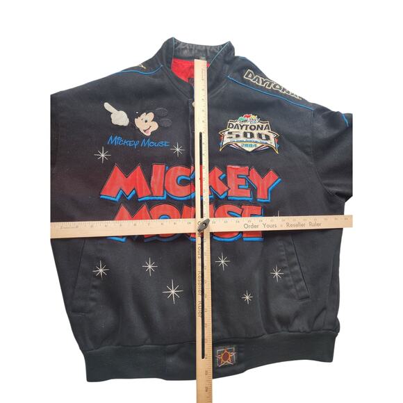 Disney Jeff Hamilton Jacket Mens Large Mickey Daytona NASCAR Embroidered Bomber - Picture 14 of 16